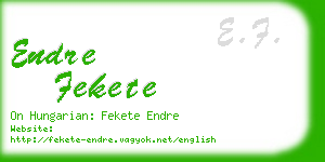 endre fekete business card